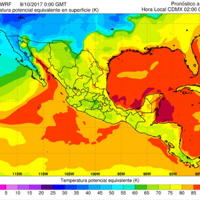 Temperatura Potencial Equivalente Wrf