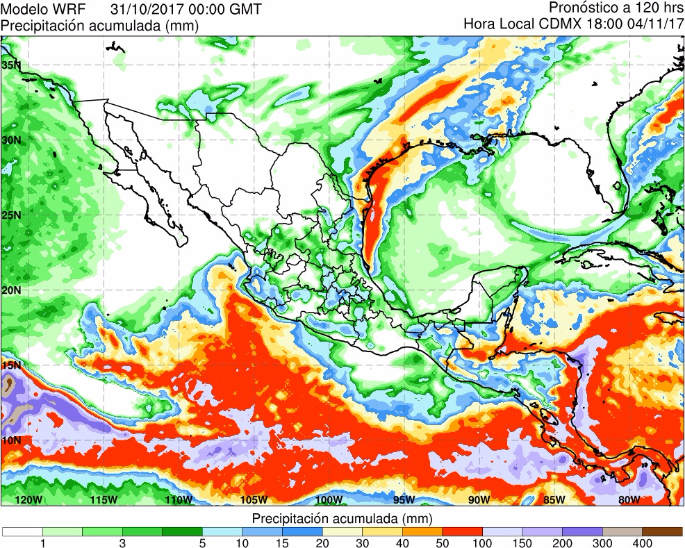 Figura 15. Precipitación acumulada cada 12 horas.